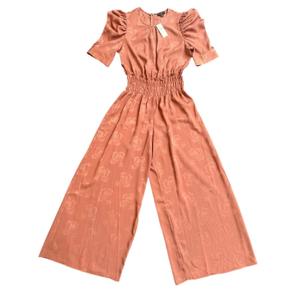 Current Air Castille Rose Tyrie Floral Jacquard Wide Leg Jumpsuit XS NWT